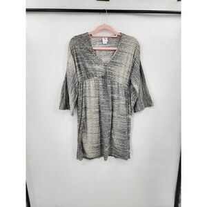 Natori Dress Women Small Grey Wide Sleeve Summer Beach Swim Coverup Mini‎ Tunic